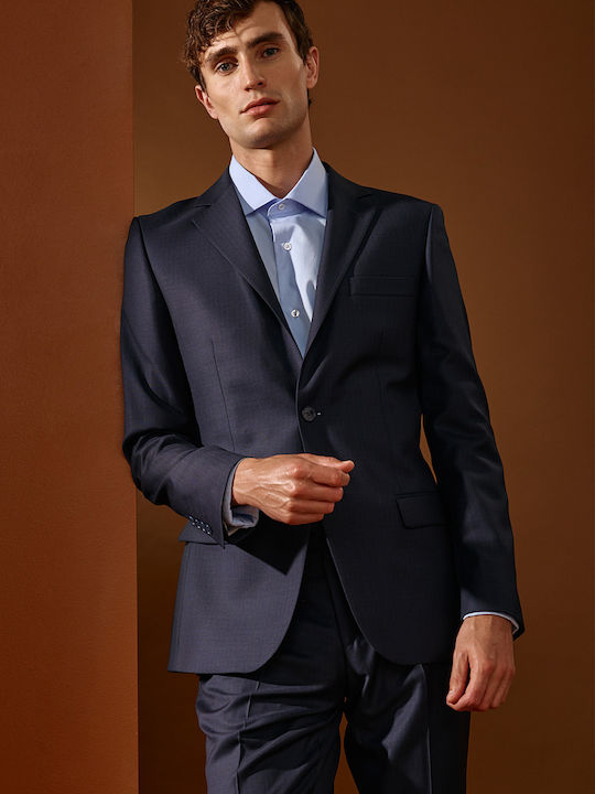 Men's Suit with Vest Blue