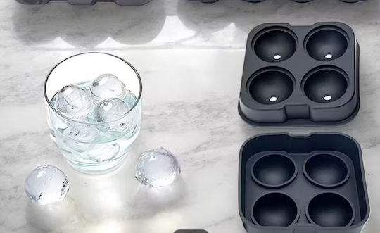 Ice Cube Mold Round Silicone 4 Slots RN620033