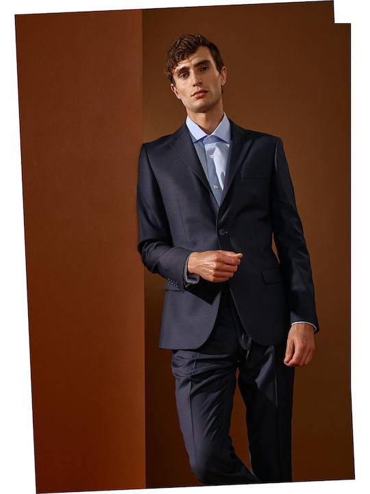 Men's Suit with Vest Blue
