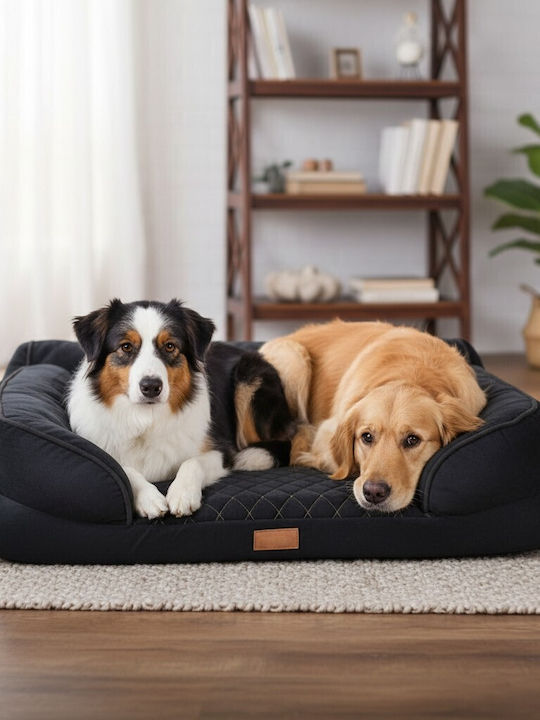 Sofa Dog Bed Orthopedic Black 80x65cm