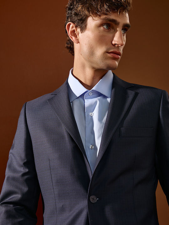 Men's Suit with Vest Blue