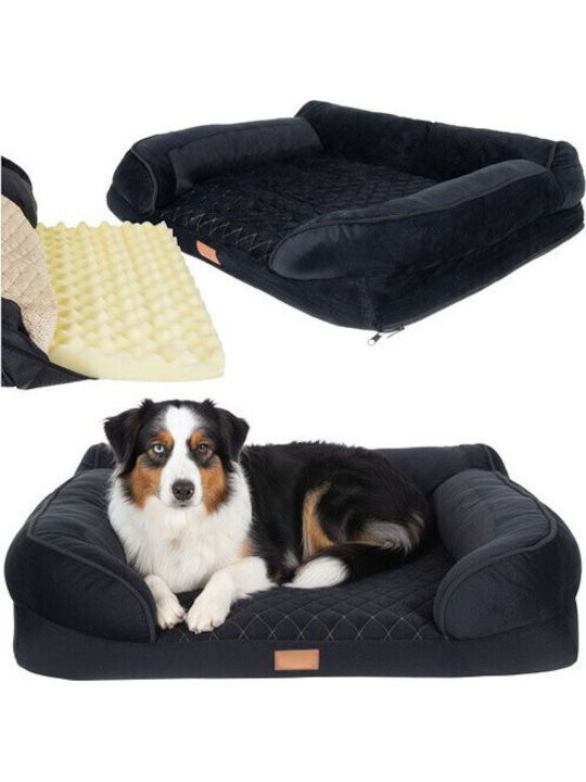 Sofa Dog Bed Orthopedic Black 80x65cm