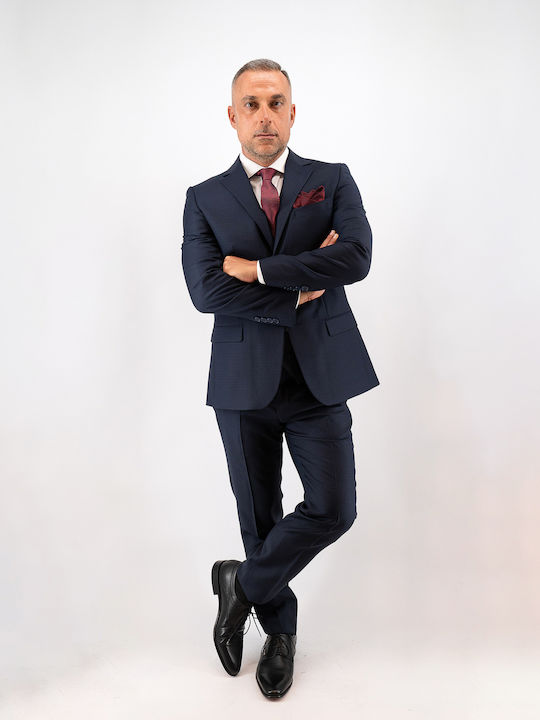 Men's Suit with Vest Blue