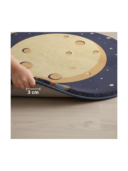 Round Hypoallergenic Kids Rug Astronaut Starborn Explorer Soft 3cm Ø120cm