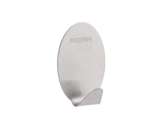 Pedrini 04GD014 Κρεμαστράκια με Αυτοκόλλητο Inox Ασημί 4τμχ