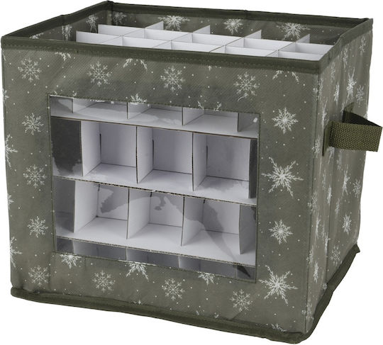 Kaemingk Fabric Storage Box with Lid Green 33.5x33.5x20.5cm 1pcs