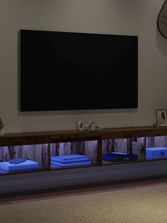 Living Room TV Unit with Lighting Old Wood L100xW30xH30cm