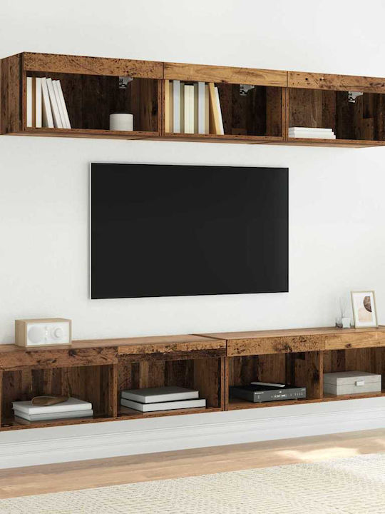 Living Room TV Unit with Lighting Old Wood L100xW30xH30cm