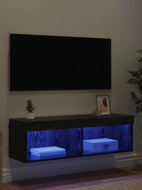 Wohnzimmer TV-Einheit Black mit Beleuchtung L100xB30xH30cm