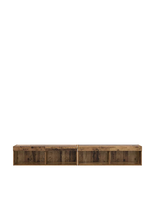 Living Room TV Unit with Lighting Old Wood L100xW30xH30cm