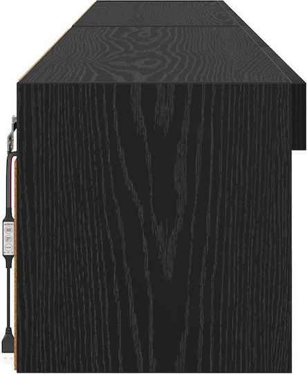Living Room TV Unit with Lighting Black Beech L100xW30xH30cm