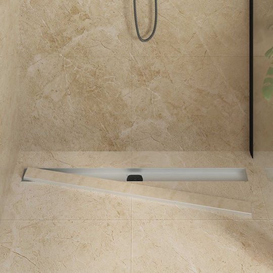 vidaXL Siphon Spülbecken mit Größe 100x11cm Silber