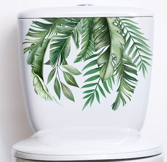 Decorative Toilet Sticker – Green Leaves