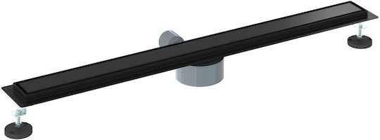 vidaXL Siphon Spülbecken mit Größe 90x11cm Schwarz