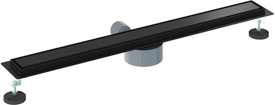 vidaXL Siphon Spülbecken mit Größe 80x11cm Schwarz