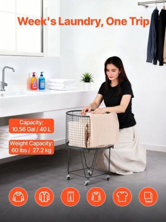 Vevor Laundry Basket Metallic White