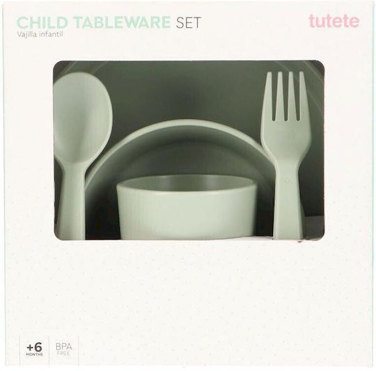 Tutete Set Essgeschirr aus Kunststoff Grün 6Stück für 6+ Monate