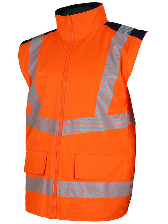 Lacuna Work Jacket Reflective with Fleece Lining Orange