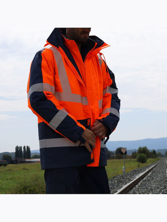 Lacuna Work Jacket Reflective with Fleece Lining Orange
