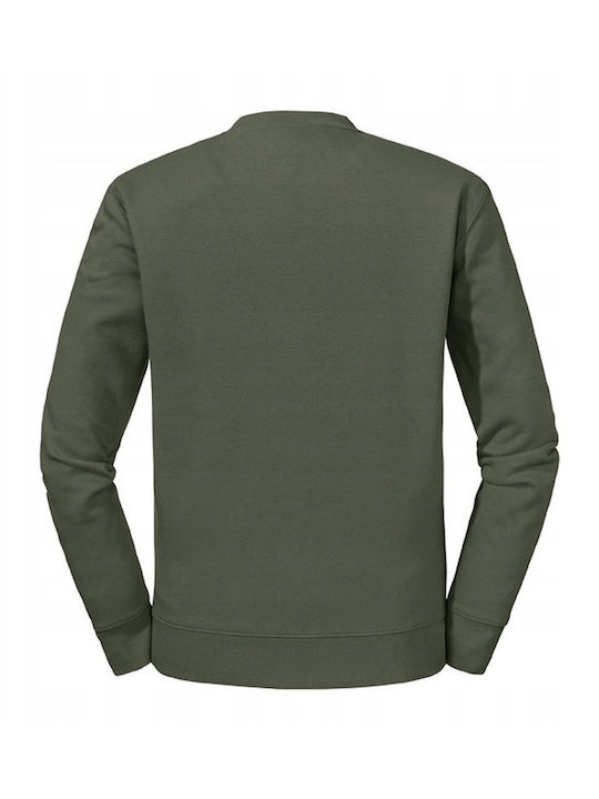 Russell Europe Men's Long Sleeve Promotional Sweatshirt Authentic Olive Green