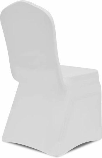 vidaXL Husă Elastică Scaun Alb 50buc 241196