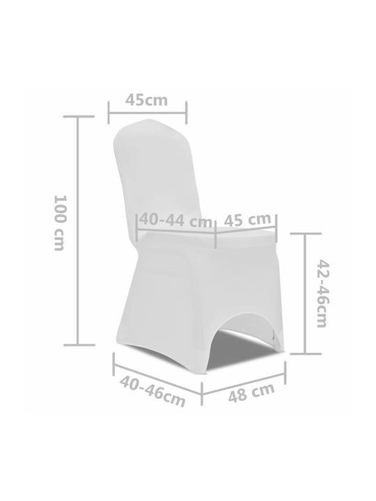 vidaXL Elastische Abdeckung für Stuhl White 50Stück 241196
