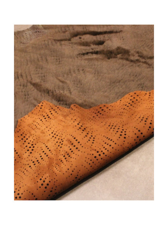 Rug Rectangular Leather Brown Bruciato
