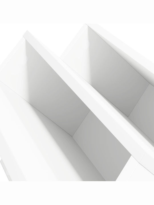 vidaXL Wooden Magazine Rack White 40x28.5x53cm