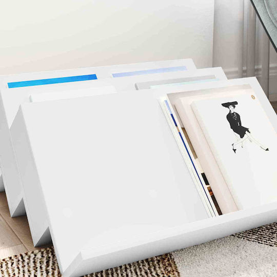 vidaXL Zeitschriftenständer Hölzernes Weiß 53x28.5x65cm 1Stück