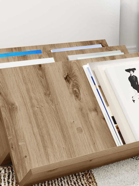 vidaXL Стойка за списания Дърво Кафяв 53x28.5x65бр 1бр