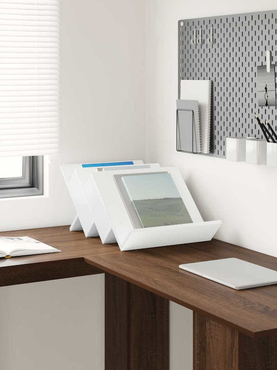 vidaXL Wooden Magazine Rack White 40x28.5x53cm