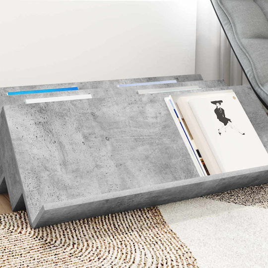 vidaXL Zeitschriftenständer Hölzernes Gray 53x28.5x90cm 1Stück
