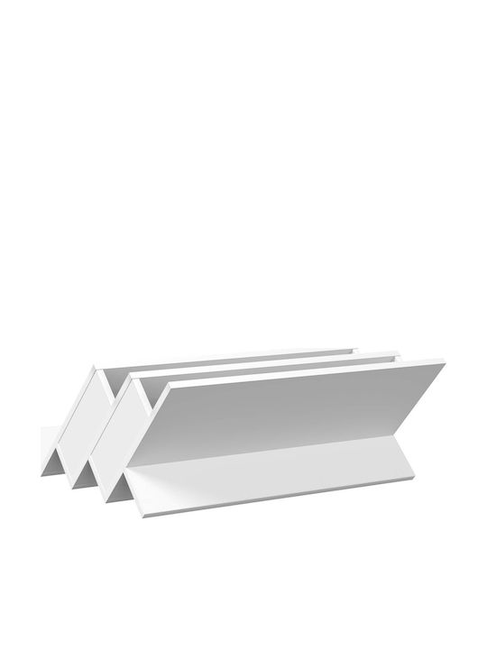 vidaXL Wooden Magazine Rack White 53x28.5x65cm
