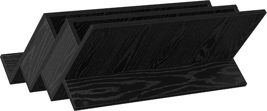 vidaXL Θήκη Περιοδικών Ξύλινη Μαύρη 53x28.5x65εκ.