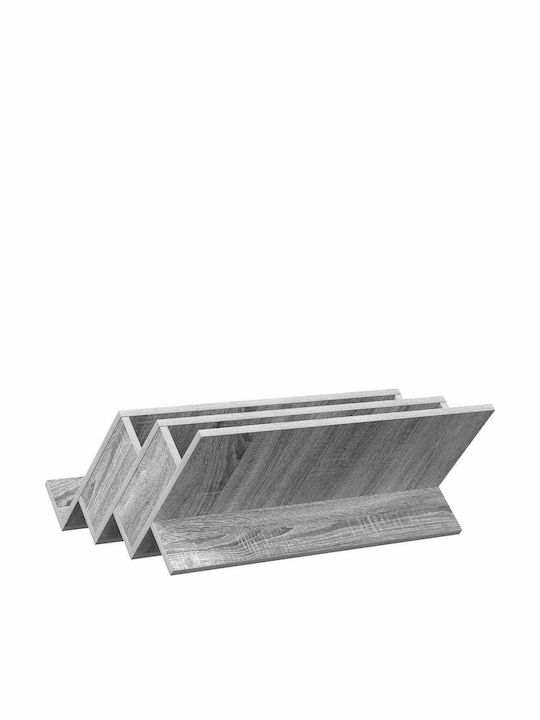 vidaXL Suport Reviste Lemn Gri 53x28.5x65buc 1buc