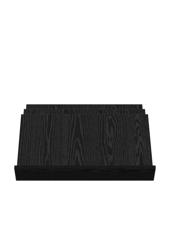 vidaXL Wooden Magazine Rack Black 53x28.5x65cm