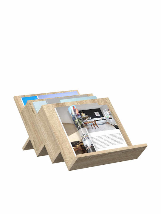 vidaXL Стойка за списания Дърво Кафяв 40x28.5x53бр 1бр