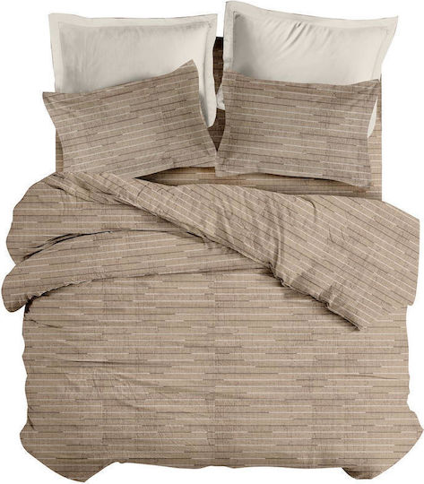 Makis Tselios Home Set Cearșafuri Single 170x260cm. Cearșaf Brown3 4buc