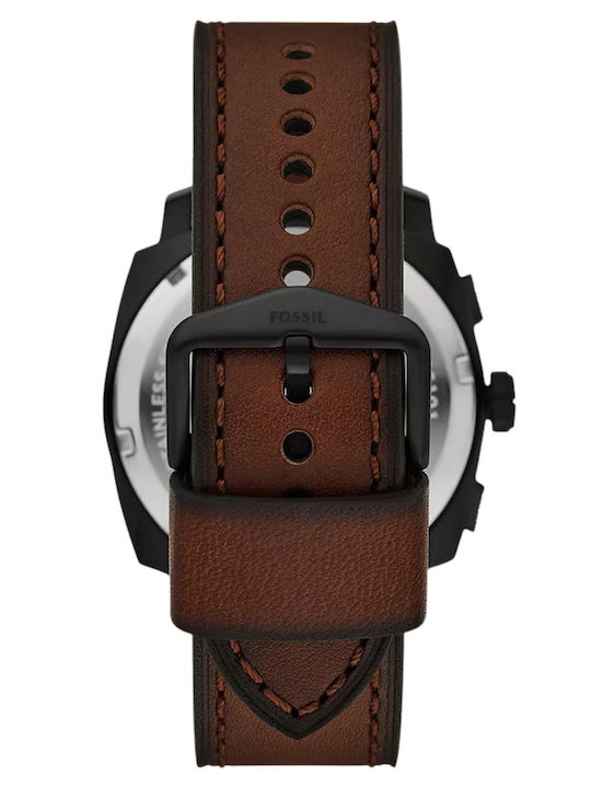 Fossil Machine Ρολόι Μπαταρίας με Δερμάτινο Λουράκι Fossil Machine Ρολόι Μπαταρίας με Δερμάτινο Λουράκι