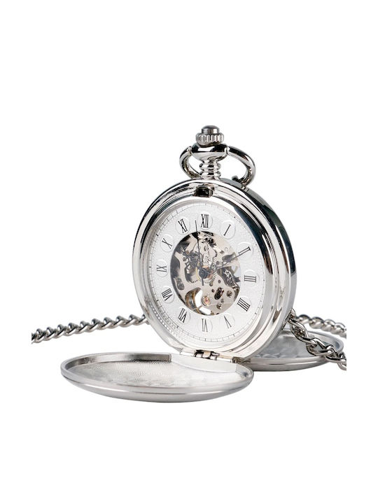 Herrenuhr 47mm Taschen Batterie Silber