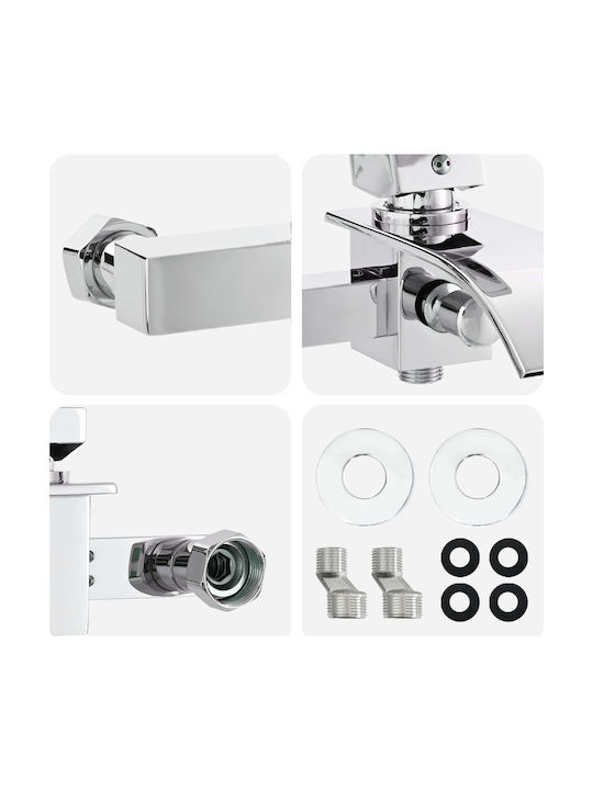 vidaXL Mischung Bade- / Duscharmatur Badewanne Silber