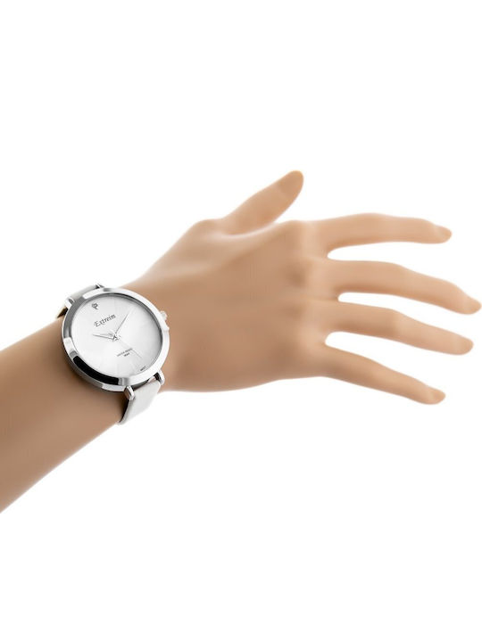 Extreim Women's Watch with White Leather Strap