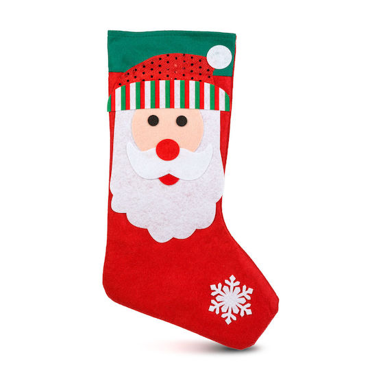 Christmas Decorative Fabric Socks with Santa Claus / Reindeer L42xW24.5cm (Μiscellaneous Designs)