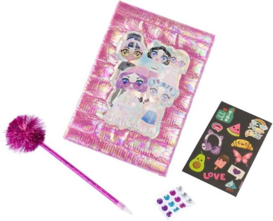 Nice Influencer Fashion Diary Iridescent Cover Stickers Crystals & Pencil Pom-pom 92053/92057 6+ Years
