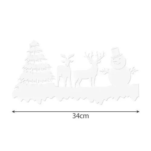 Set Christmas Stickers Zola Window Trees Baubles Reindeer Snowman Residue-Free Removal White
