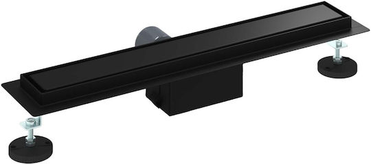 vidaXL Siphon Boden mit Größe 50x11cm Schwarz