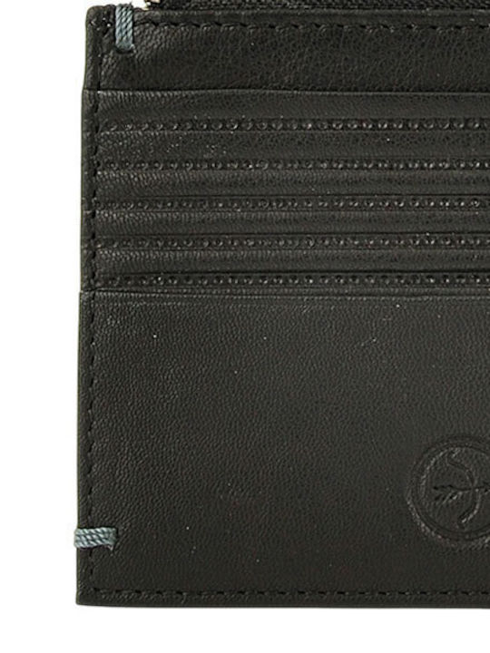 Държач За Карти Мъжки Портфейл От Кожа С RFID Черен