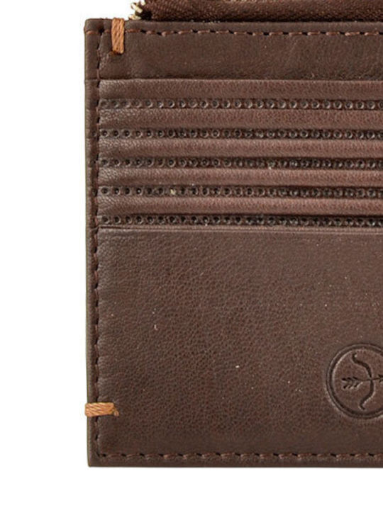 Leather Men's Wallet Cards with RFID Brown