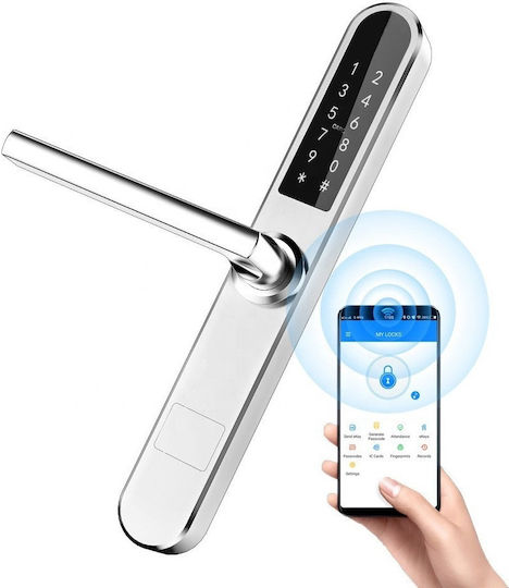 Inox Electronic Lock with Bluetooth and Wi-Fi Connectivity Silver