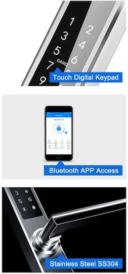 Inox Electronic Lock with Bluetooth and Wi-Fi Connectivity Silver